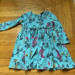 Joules Floral Kids Dress - Teal and Pink
